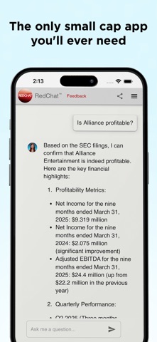 RedChat: AI Stock Research Screenshot 5 of 5