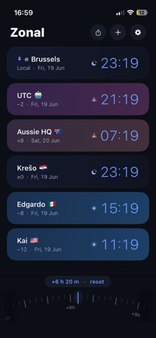 Zonal: time zone buddy Screenshot 2 of 5