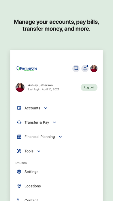 PremierOne Credit Union Screenshot