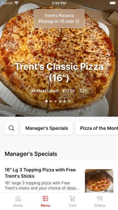 Trent's Pizzeria iPhone screenshot 2 - Food & Drink app