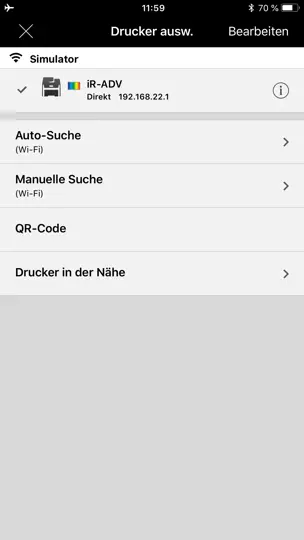 Screenshot von Canon PRINT Business auf dem iPhone 4