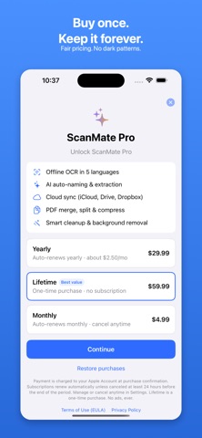 ScanMate: PDF Scanner iPhone screenshot