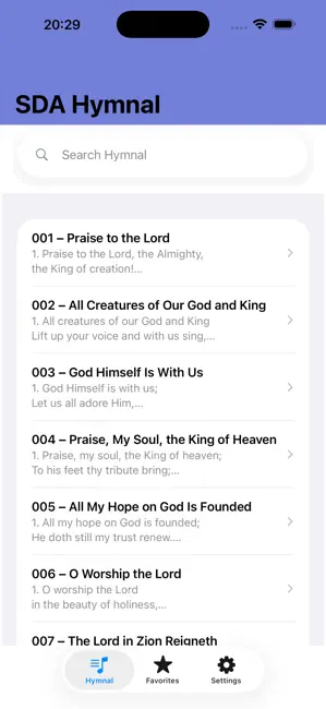 Official Adventist Hymnal iPhone screenshot 1