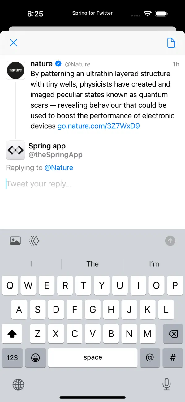 #3. Spring mini for Twitter (iOS) Által: Junyu Kuang