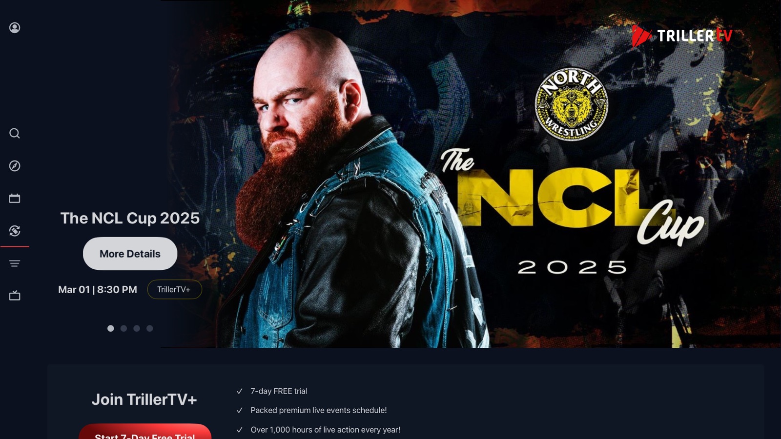 TrillerTV: Live Sports apple_tv screenshot 4