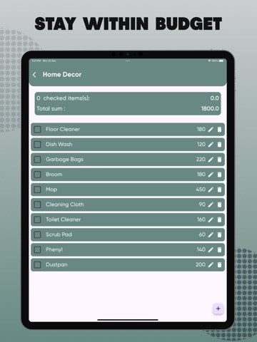 Shopping Calculator App iPad screenshot