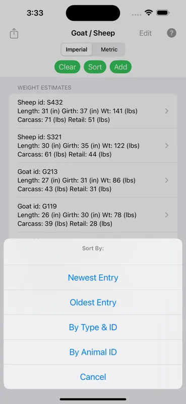 Peso de la cabra/oveja screenshot 5 of 5