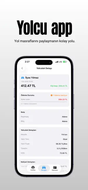 Yolcu – Masrafı kolayca paylaş screenshot 3