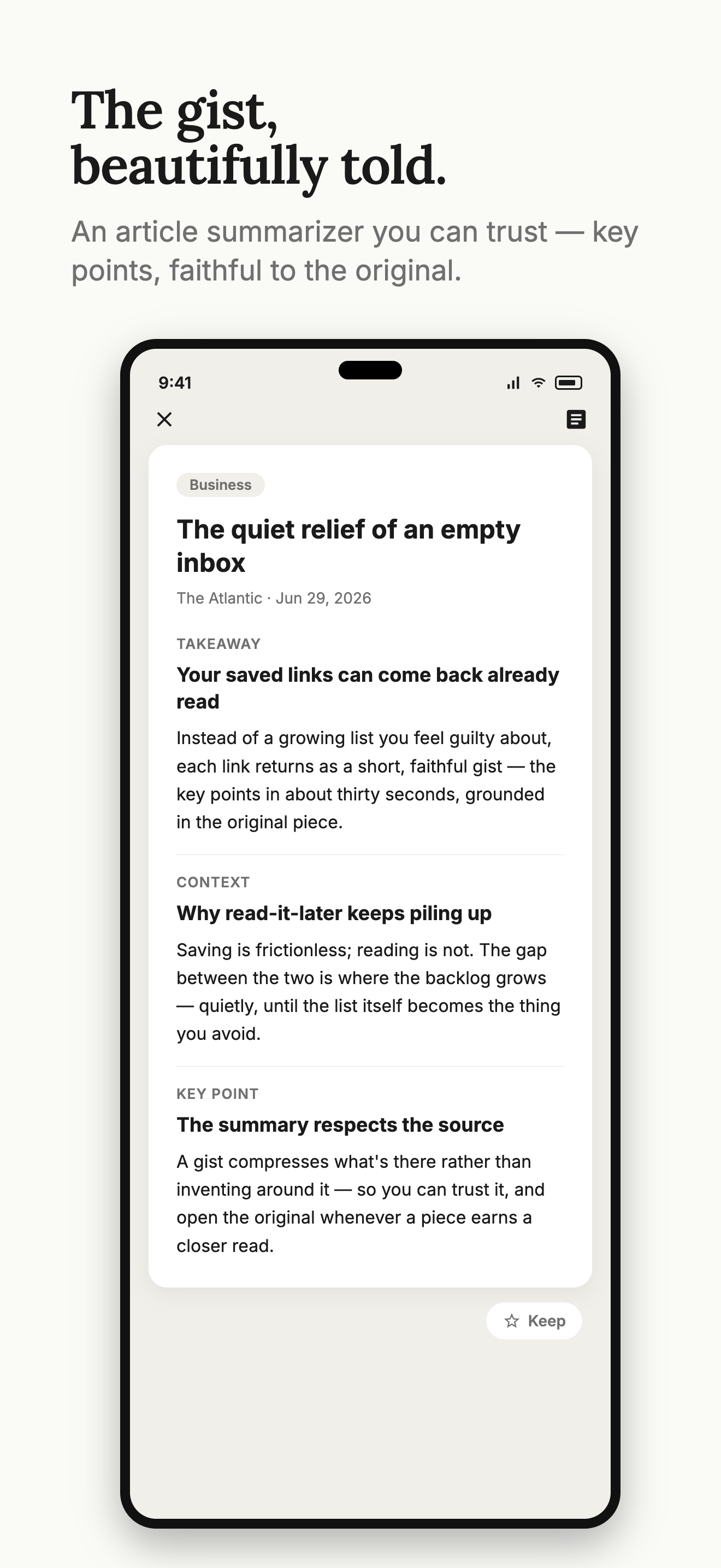 Gisto: Read Later & Summaries screenshot 3