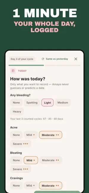 PCOS Tracker & Symptoms: Amaya screenshot 2