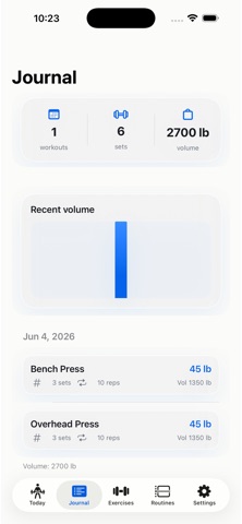 Simple Strength Journal screenshot