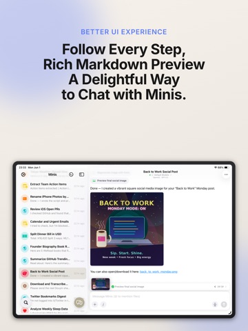 Open Minis iPad screenshot