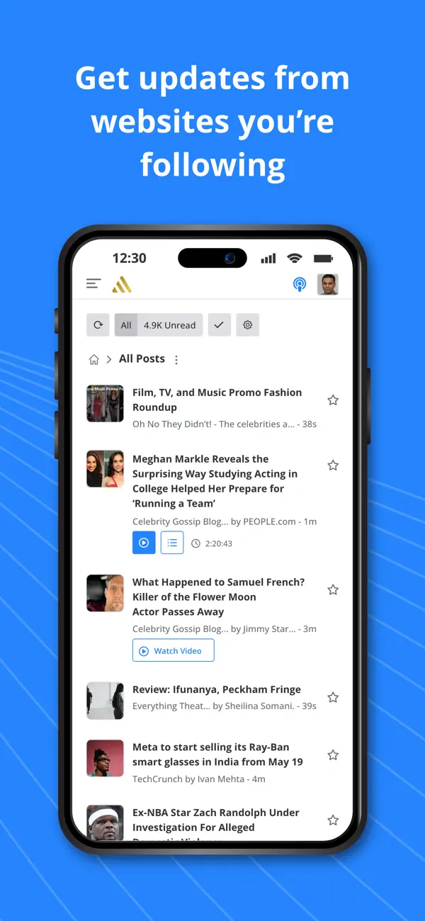 Screenshot #1 pour Feedspot Reader