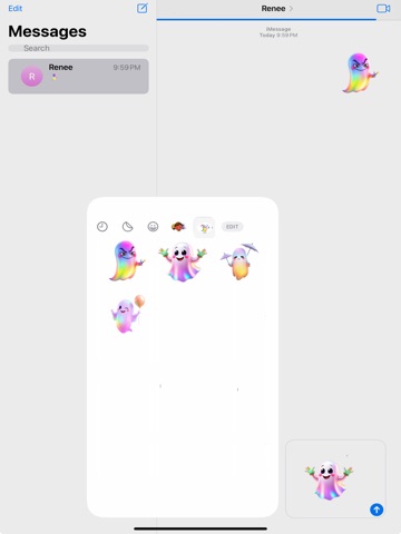 Rainbow Ghost Stickers iPad screenshot