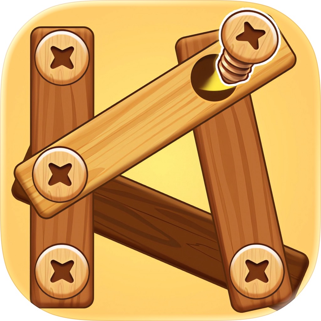 Apple App Store cover for Nuts & Bolts Woody Puzzle