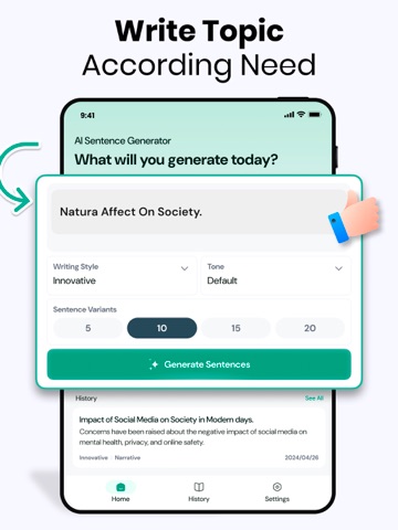 AI Sentence Generator iPad screenshot