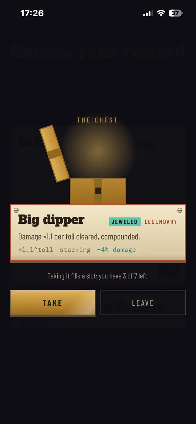 The daily challenge screen