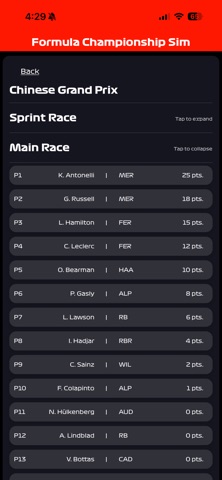 Formula Championship Simulator Screenshot 3 of 4