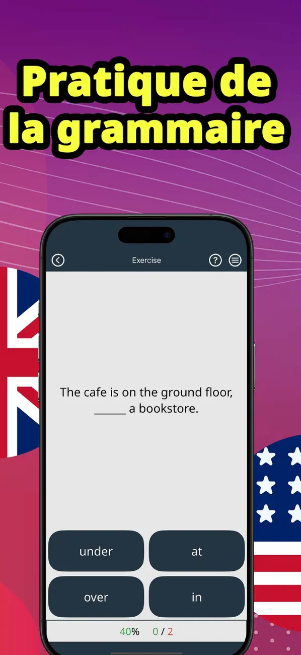 Screenshot #3 pour Anglais:Apprendre prépositions