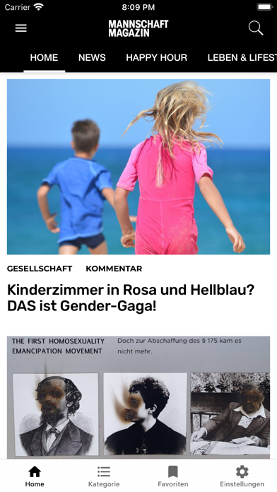 Mannschaft LGBTIQ-News Screenshot