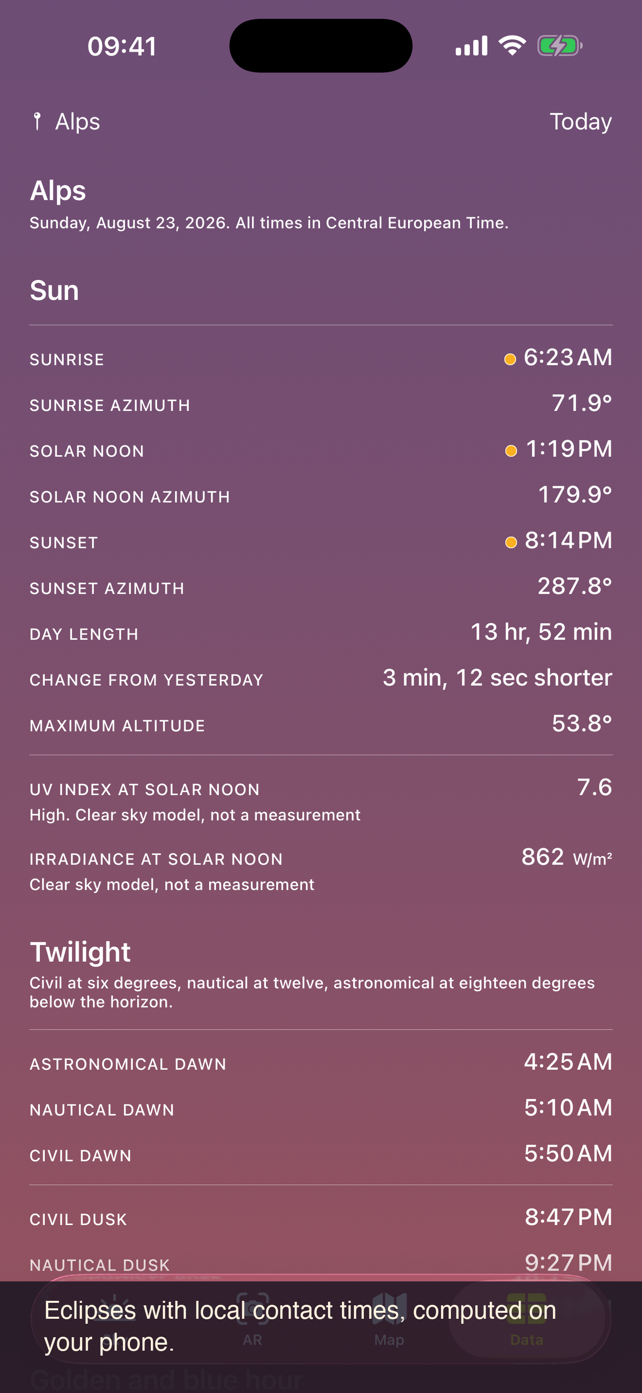 Sunlit: Sun & Moon Tracker screenshot 7