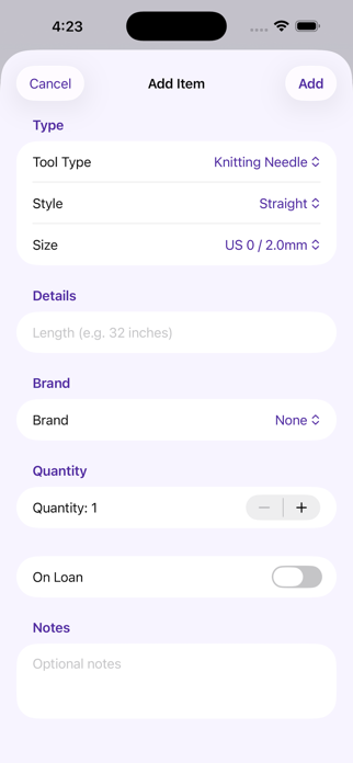 Needle Stash Tracker Screenshot 3 of 5