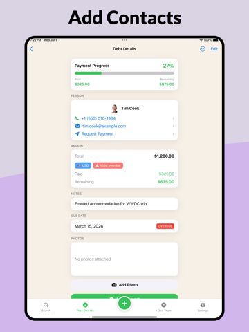 Payback: Debt & IOU Tracker iPad screenshot