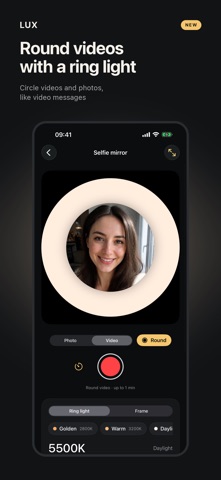 Lux: Ring Light & Round Video Screenshot 1 of 10
