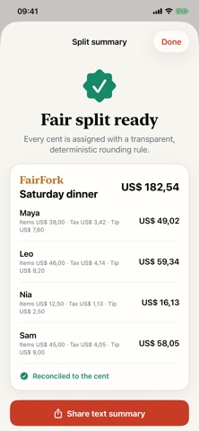 FairFork: Receipt Splitter Screenshot 2 of 4