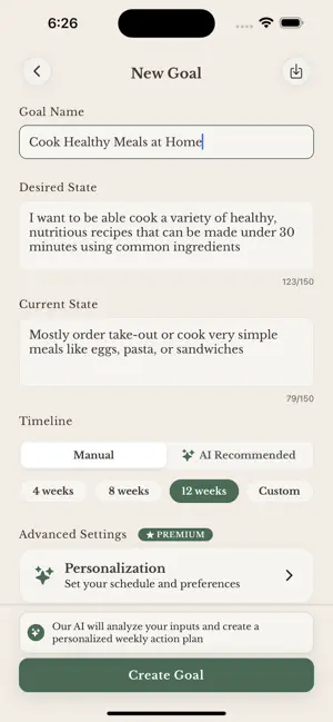 Incremental: AI Goal Planner screenshot 1