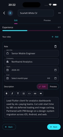 Neon CV Maker screenshot