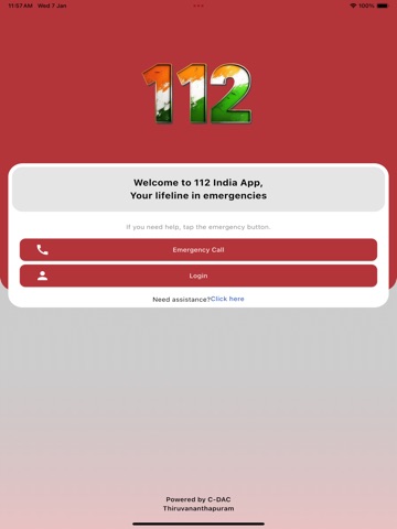 112 India iPad screenshot 1
