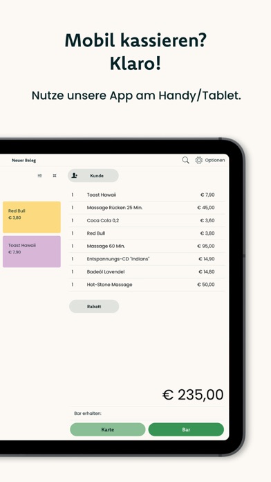 kassello Registrierkasse Screenshot