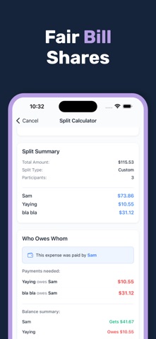 FairSplit: Settle Expenses screenshot