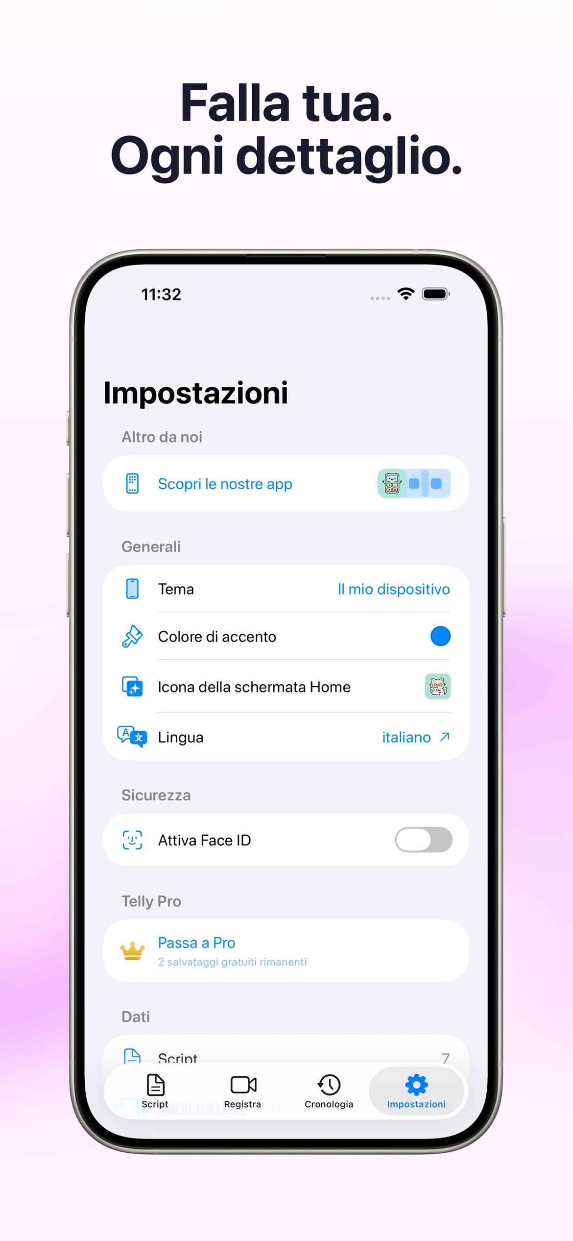 Personalizza ogni dettaglio