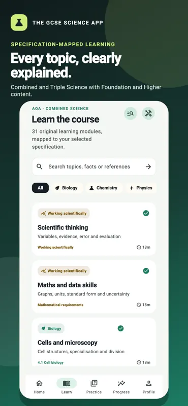 The GCSE Science app screenshot 2 of 5