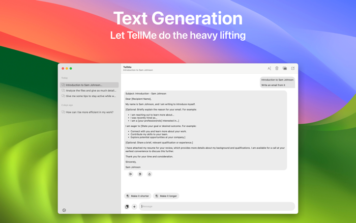 TellMe - The simple AI
