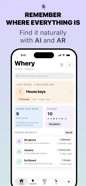 Whery: AI & AR Item Organizer screenshot 1