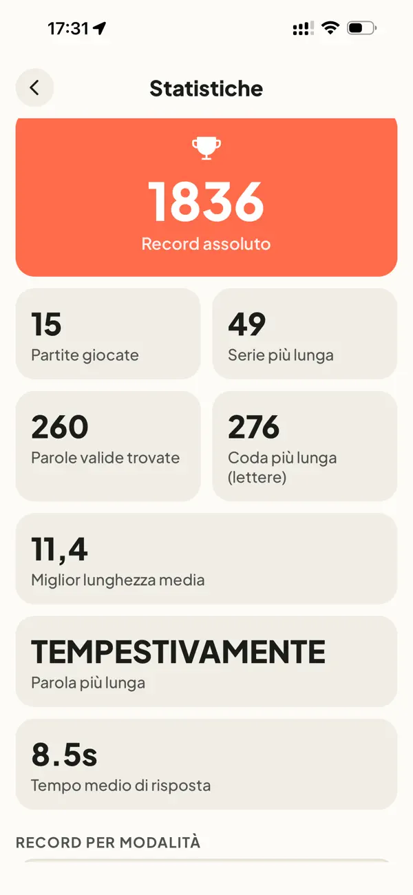 Parole in Coda screenshot