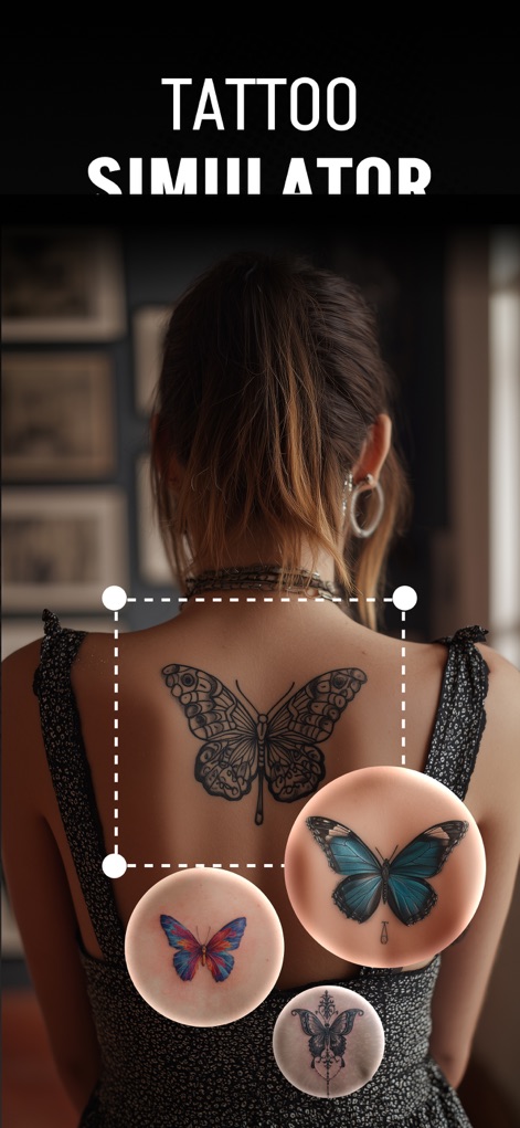 Tattoo AI - Tattoo Design - Engage with the advanced Tattoo Simulator, enabling users to digitally place designs on a body part and preview different butterfly motif variations.