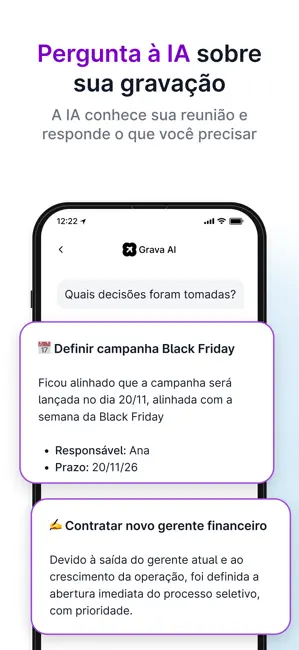 Grava AI: Gravador de Reuniões iPhone screenshot 4