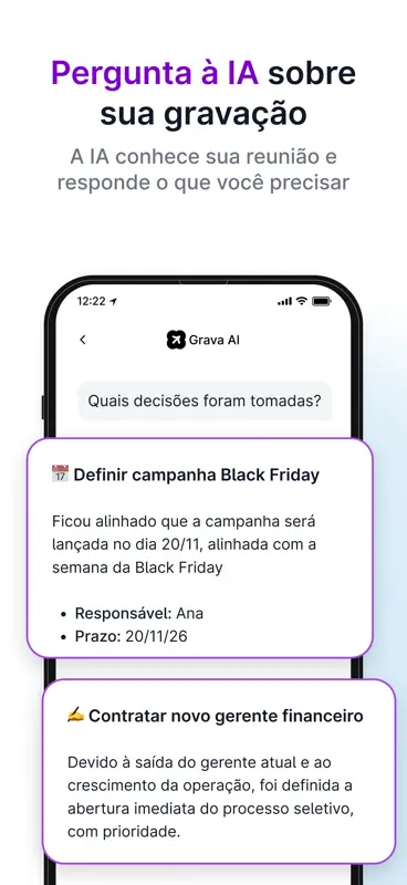 Grava AI: Gravador de Reuniões screenshot 4 of 7