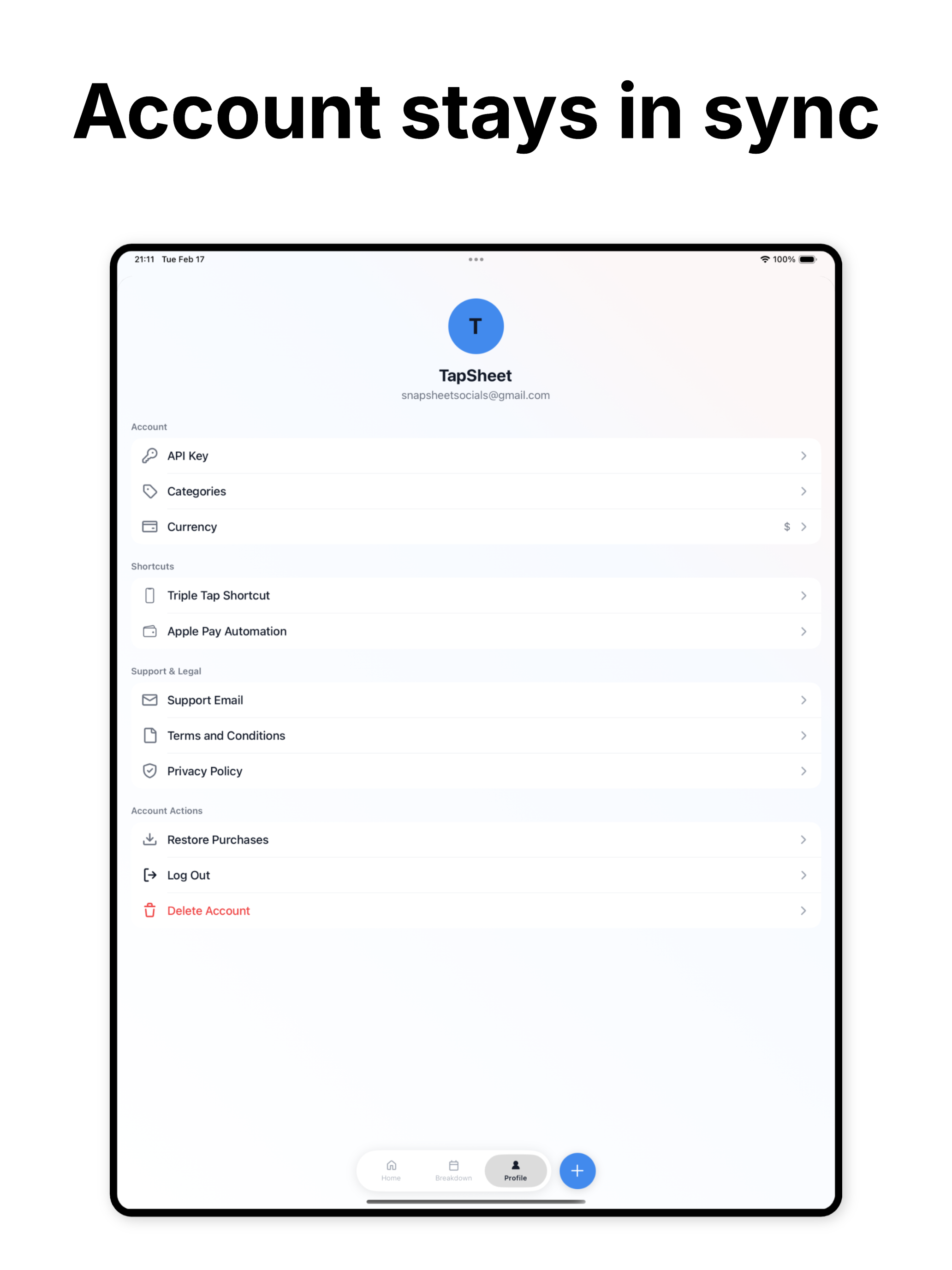Budget App - TapSheet