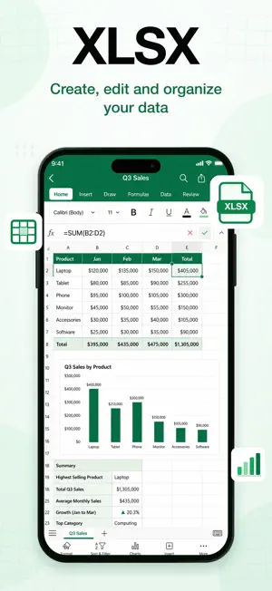 XLSX Spreadsheet: Edit Sheets screenshot 1