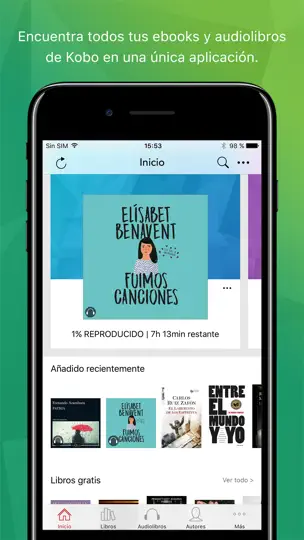 Captura de pantalla de Kobo Books en iPhone 1