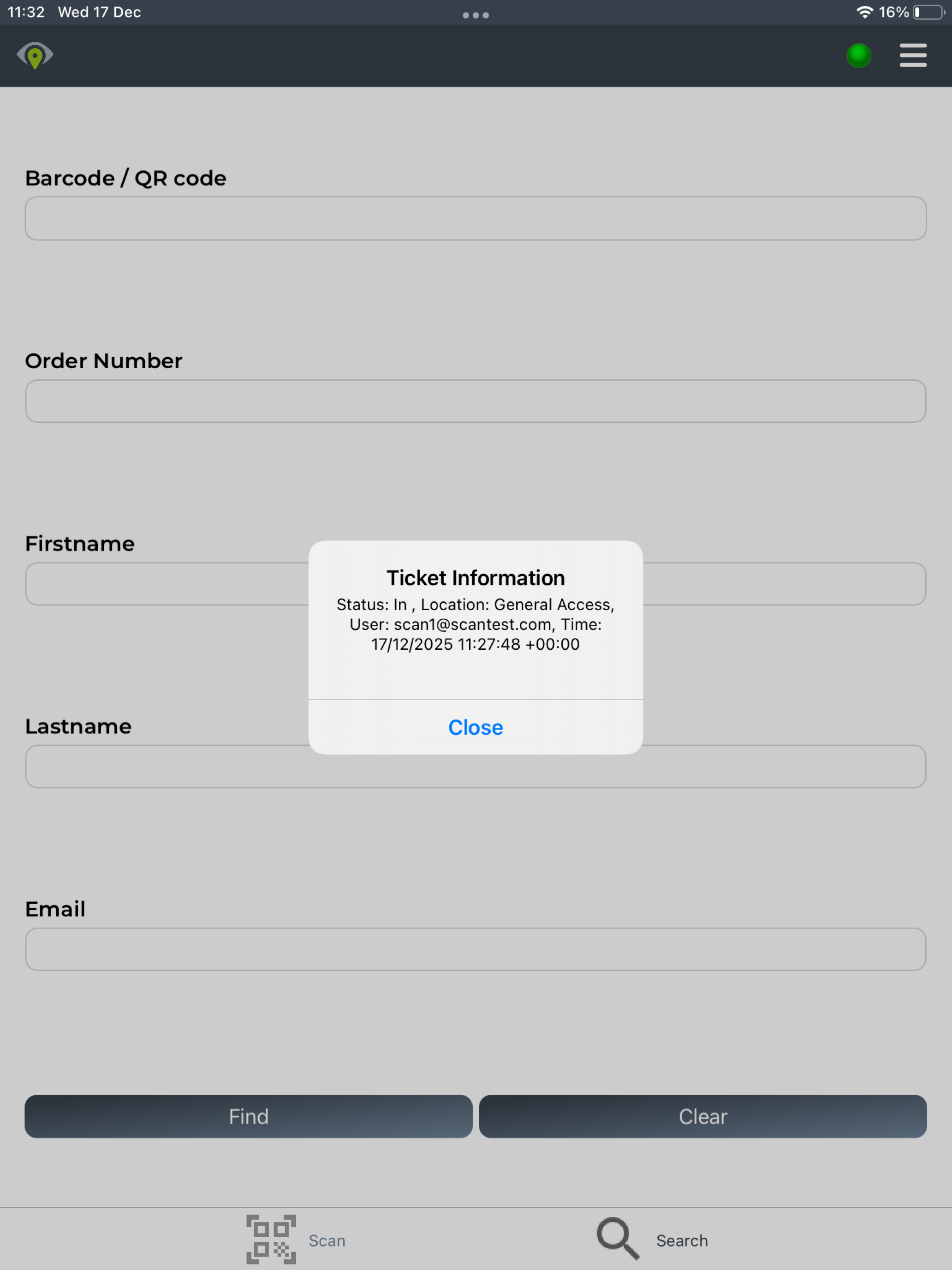 Access - Ticket Scanning