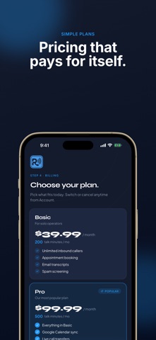 Ringzy: AI Receptionist iPhone screenshot