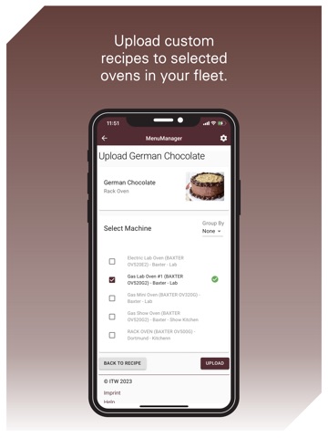 BAXTER MenuManager iPad screenshot