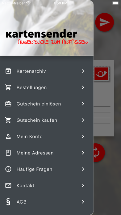 kartensender Postkarten Screenshot