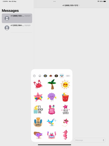 Sea & Summer Life Stickers iPad screenshot